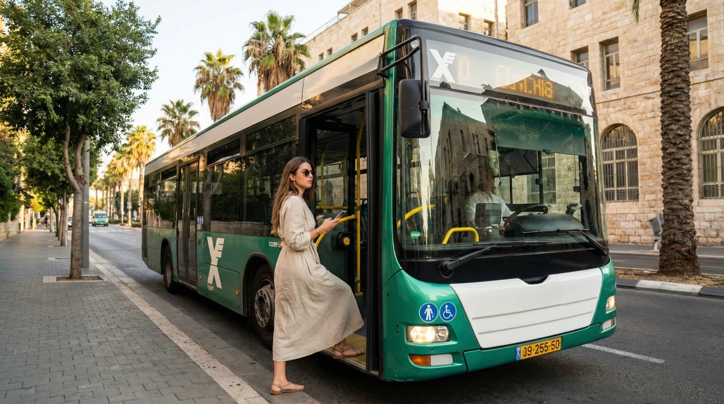 Egged transit app showing live bus tracking and countdown timer